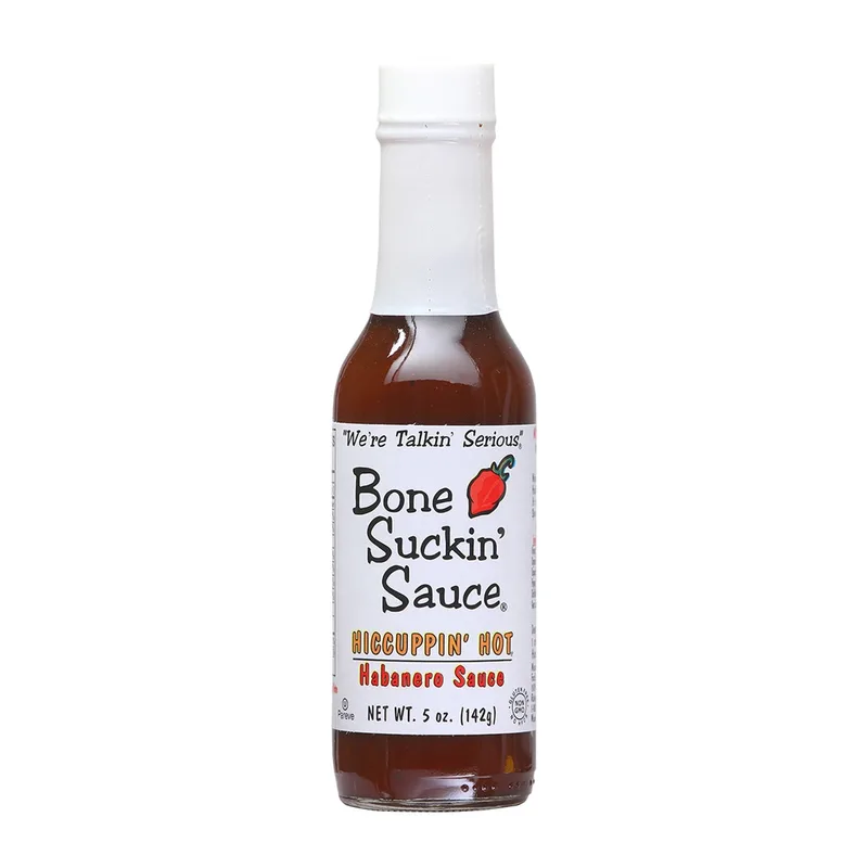 Bone Suckin' Hiccuppin' Hot Sauce by Bone Suckin' Sauce hot sauce bottle