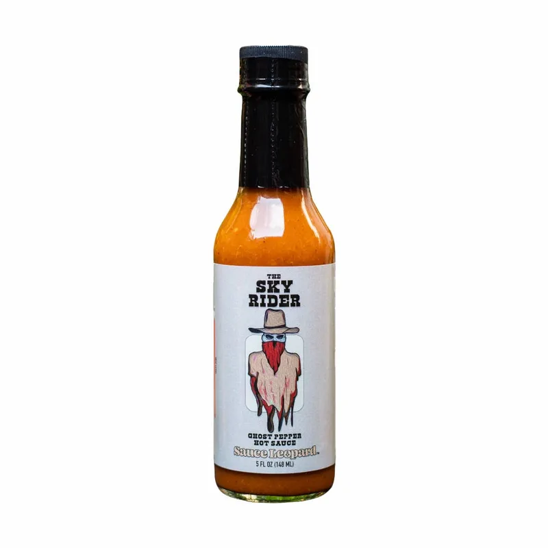Sauce Leopard The Sky Rider - Ghost Pepper Hot Sauce hot sauce bottle