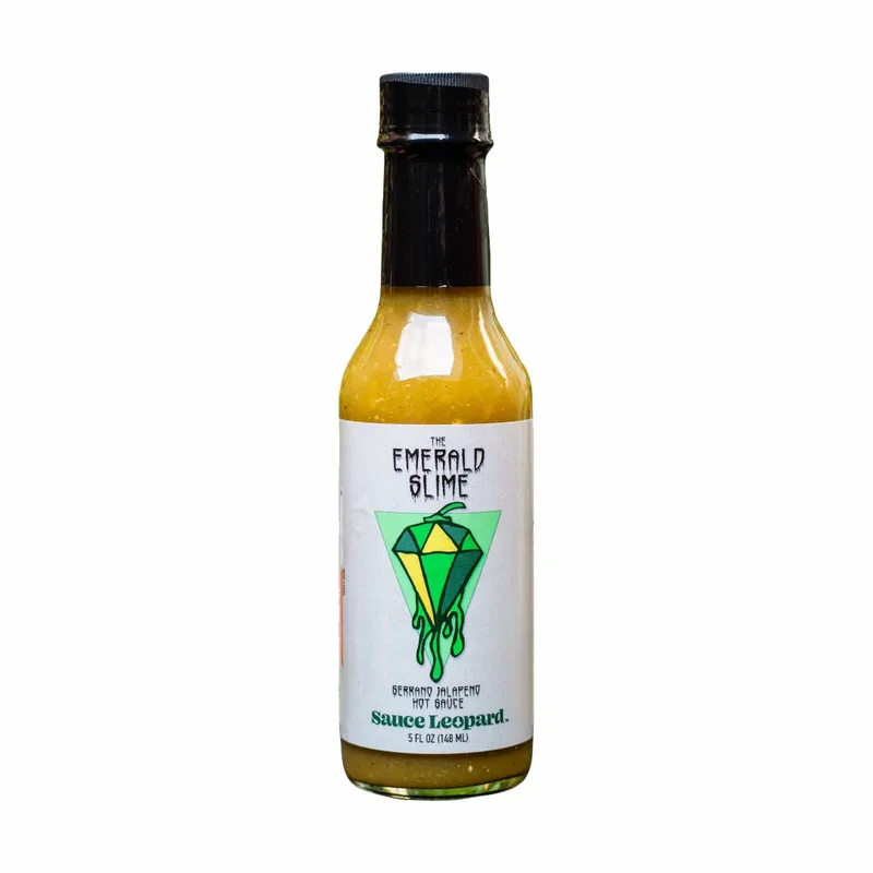 Sauce Leopard The Emerald Slime - Serrano Jalapeno Hot Sauce hot sauce bottle