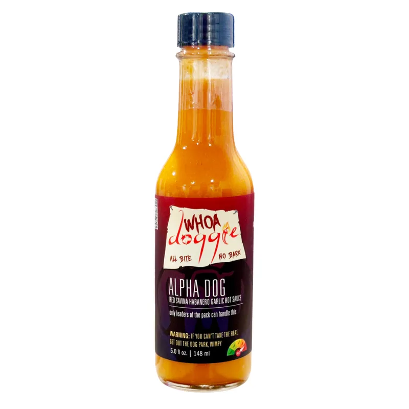 Whoa Doggie Alpha Dog Hot Sauce hot sauce bottle