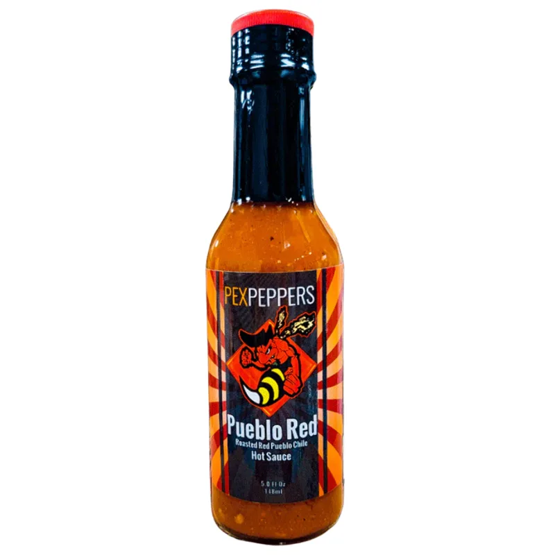 PexPeppers Pueblo Red Roasted Pueblo Chile Hot Sauce hot sauce bottle