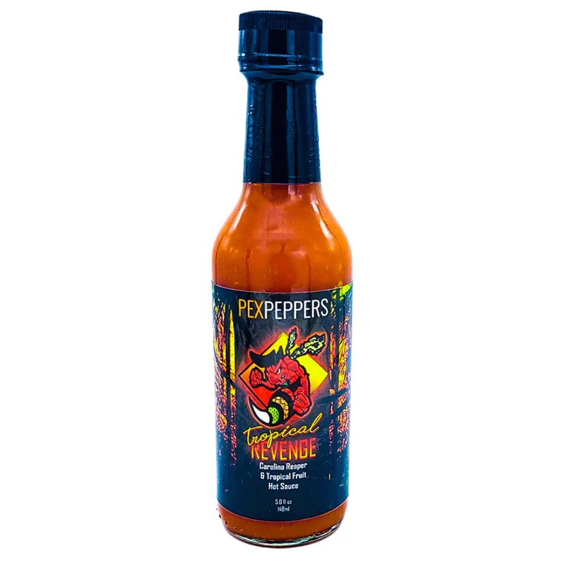 PexPeppers Tropical Revenge Reaper Hot Sauce hot sauce bottle