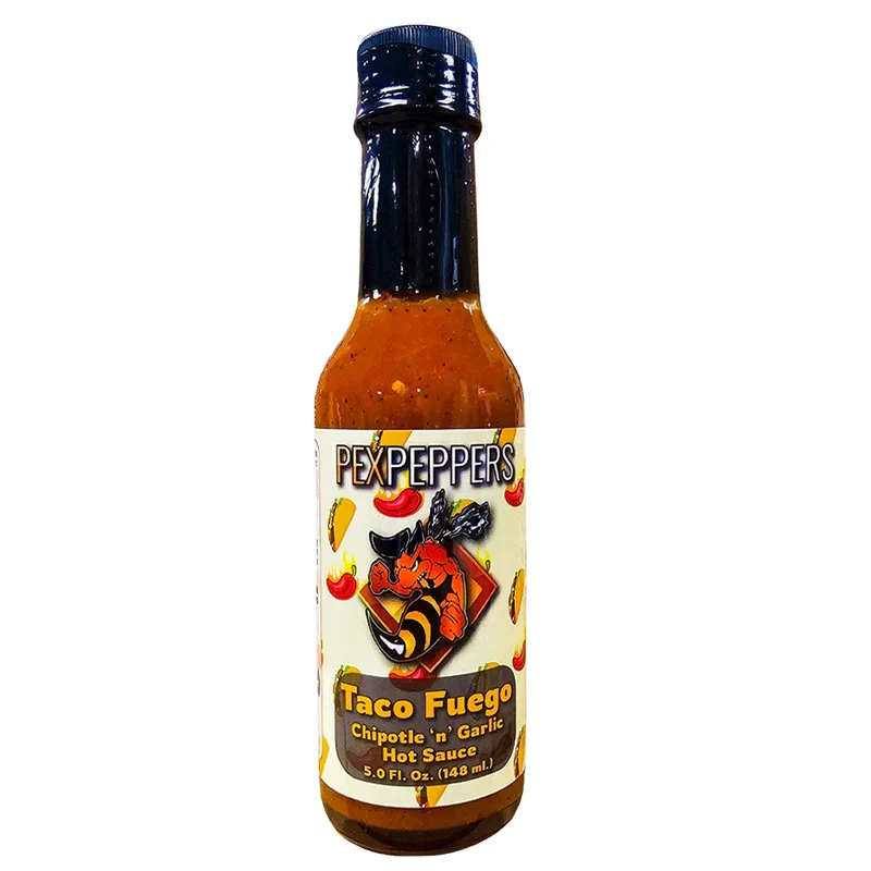 PexPeppers Taco Fuego Chipotle Hot Sauce hot sauce bottle