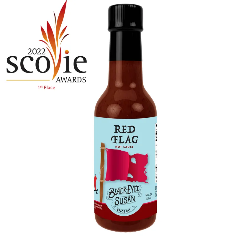 Black Eyed Susan Red Flag Hot Sauce hot sauce bottle