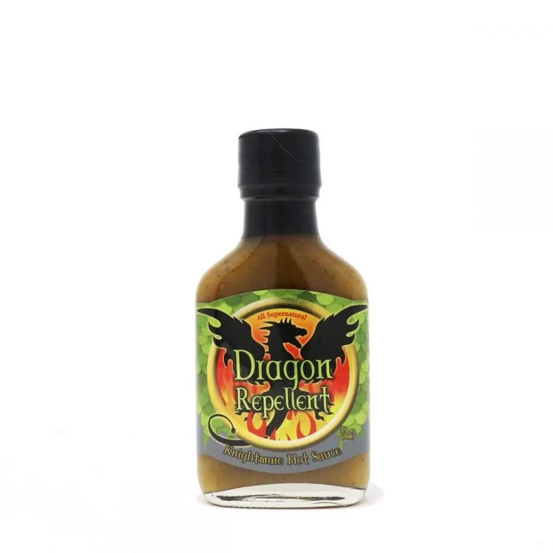Specialty Sauces Dragon Repellent Knightmare Hot Sauce by Spicin Foods hot sauce bottle