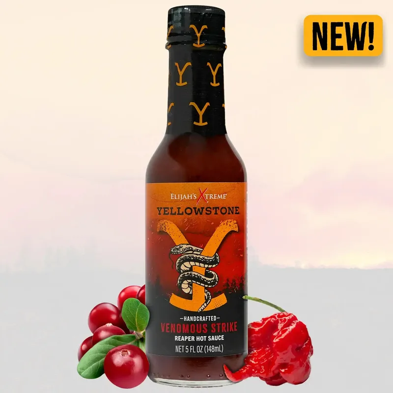 Yellowstone Venomous Strike - Reaper Hot Sauce by Elijah's Xtreme hot sauce bottle