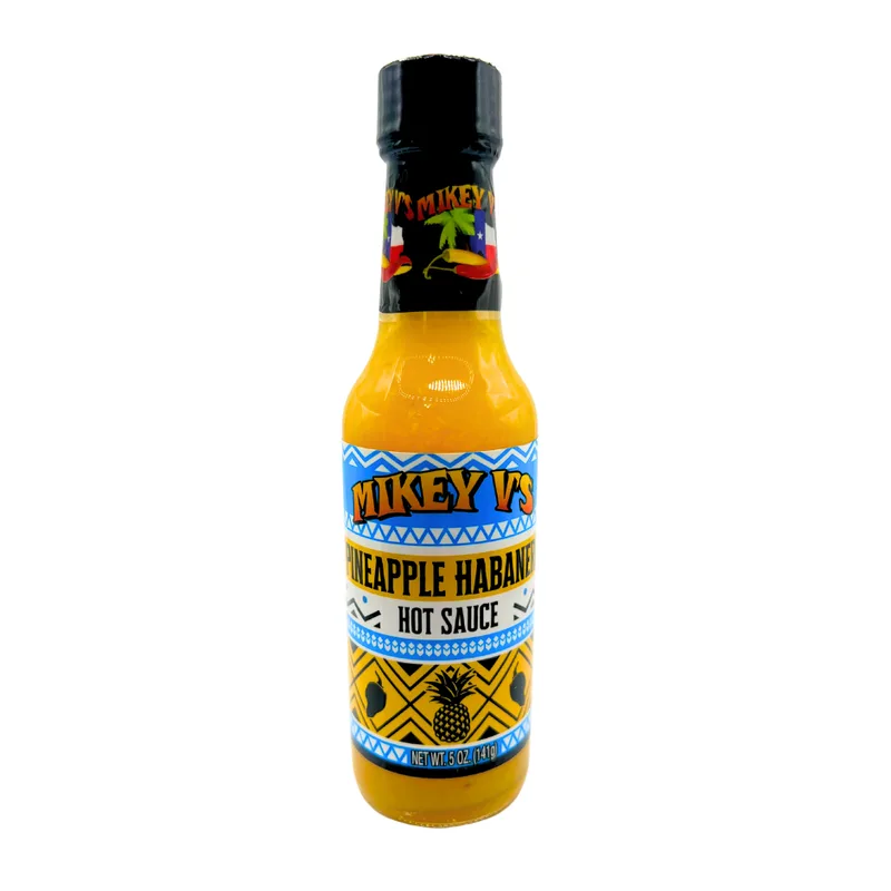 Mikey V’s Pineapple Habanero Hot Sauce by Mikey V's Foods hot sauce bottle