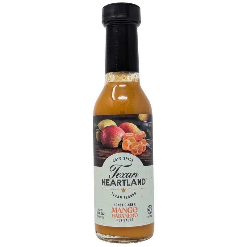 Texan Heartland Honey Ginger Mango Habanero Hot Sauce hot sauce bottle
