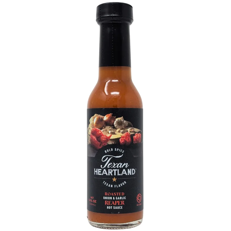 Texan Heartland Roasted Onion & Garlic Reaper Hot Sauce hot sauce bottle