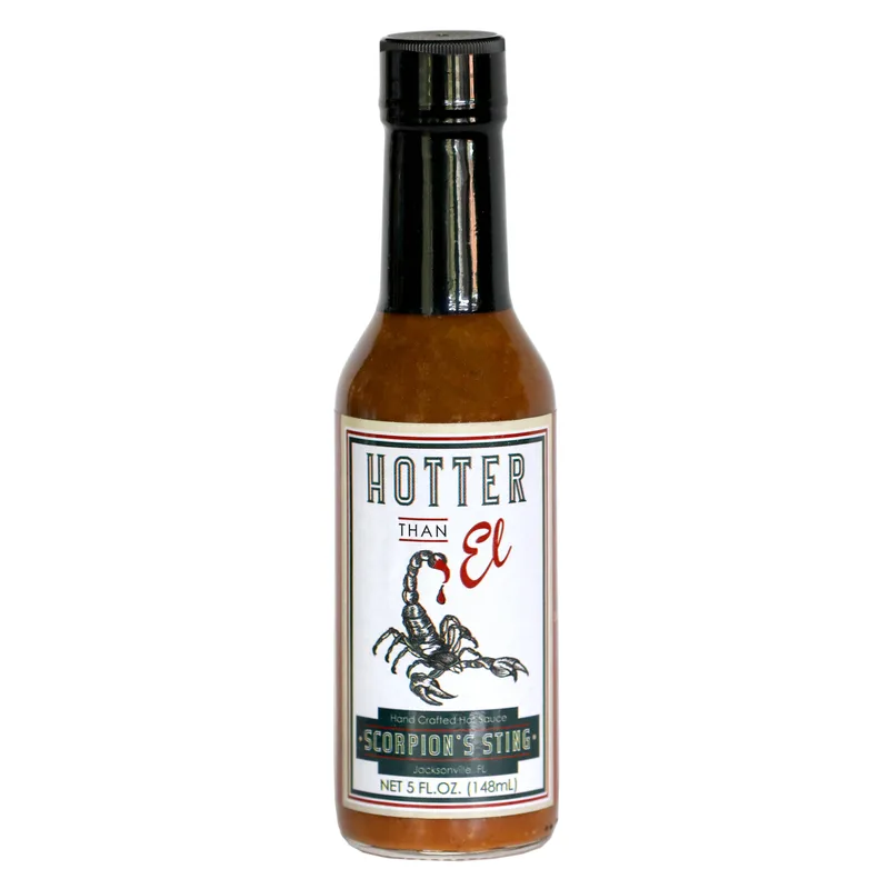 Hotter than El Scorpion's Sting Hot Sauce hot sauce bottle