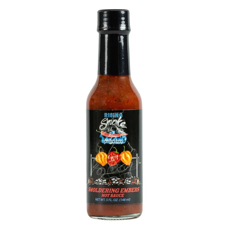 Rising Smoke Smoldering Embers Hot Sauce by Rising Smoke Sauceworks hot sauce bottle
