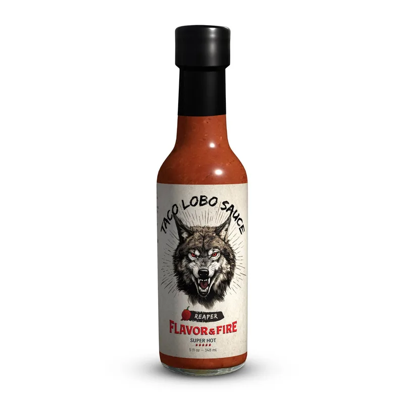 Flavor & Fire Taco Lobo (Wolf) Hot Sauce hot sauce bottle