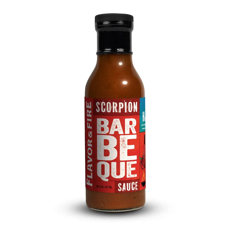 Flavor & Fire Scorpion BBQ Sauce hot sauce bottle