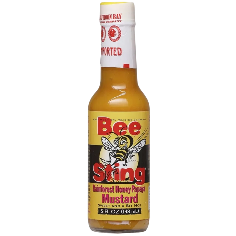 Bee Sting Rainforest Honey Papaya Mustard Hot Sauce by Bee Sting Hot Sauce hot sauce bottle