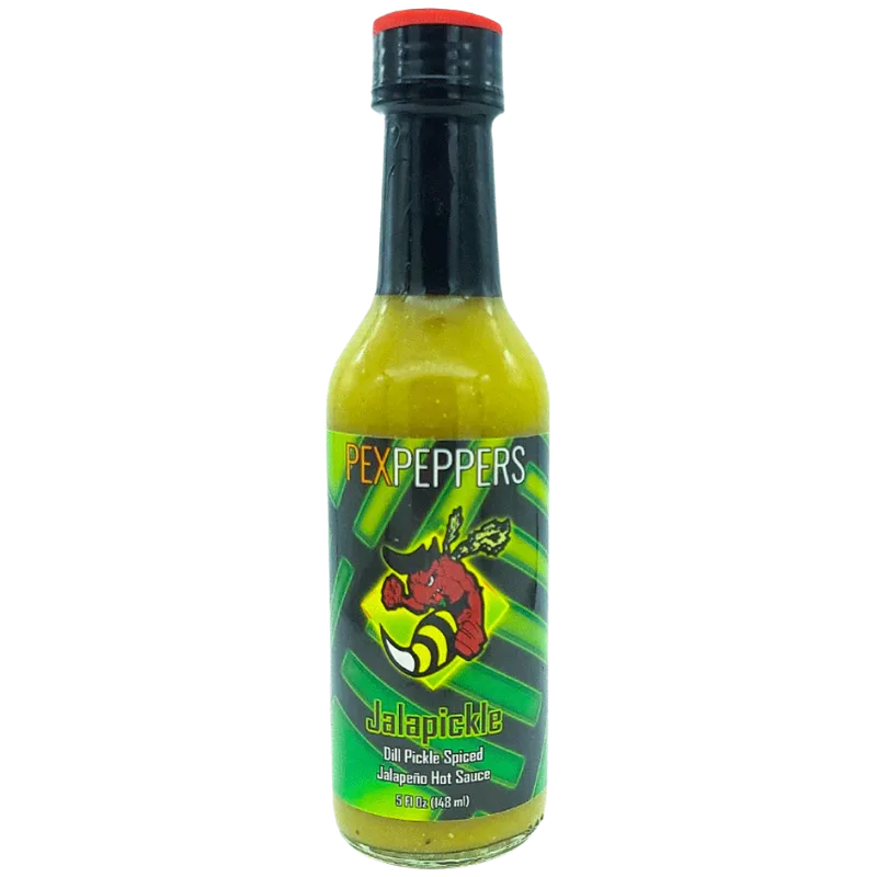 PexPeppers Jalapickle Dill Hot Sauce hot sauce bottle