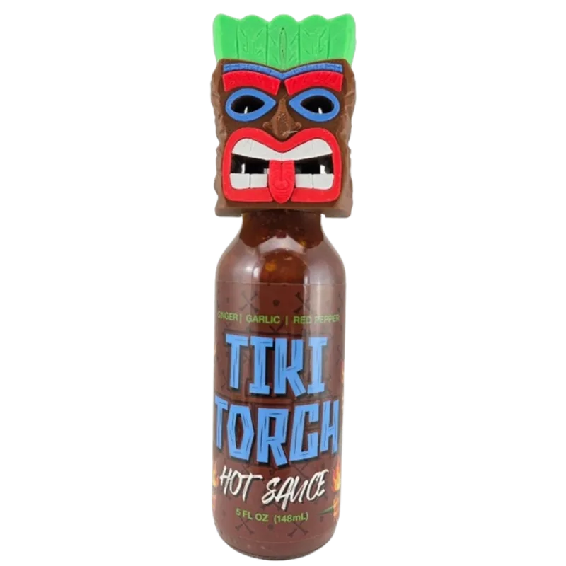 United Sauces Tiki Torch Hot Sauce with Tiki Mask