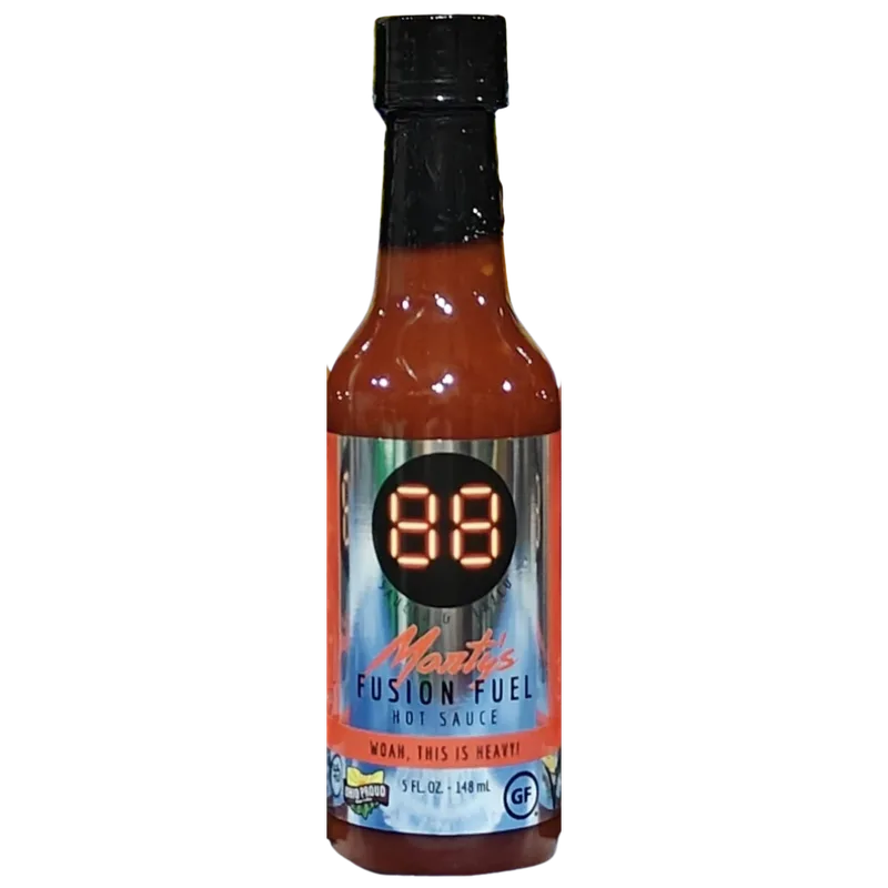 Marty's Fusion Fuel Hot Sauce by Sauced and Glazed hot sauce bottle