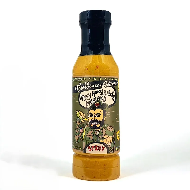 Spicy Horseradish Mustard by Torchbearer Sauces hot sauce bottle