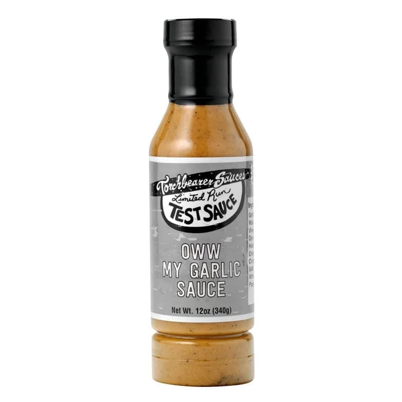 Oww My Garlic | Bottle | 12oz by Torchbearer Sauces hot sauce bottle
